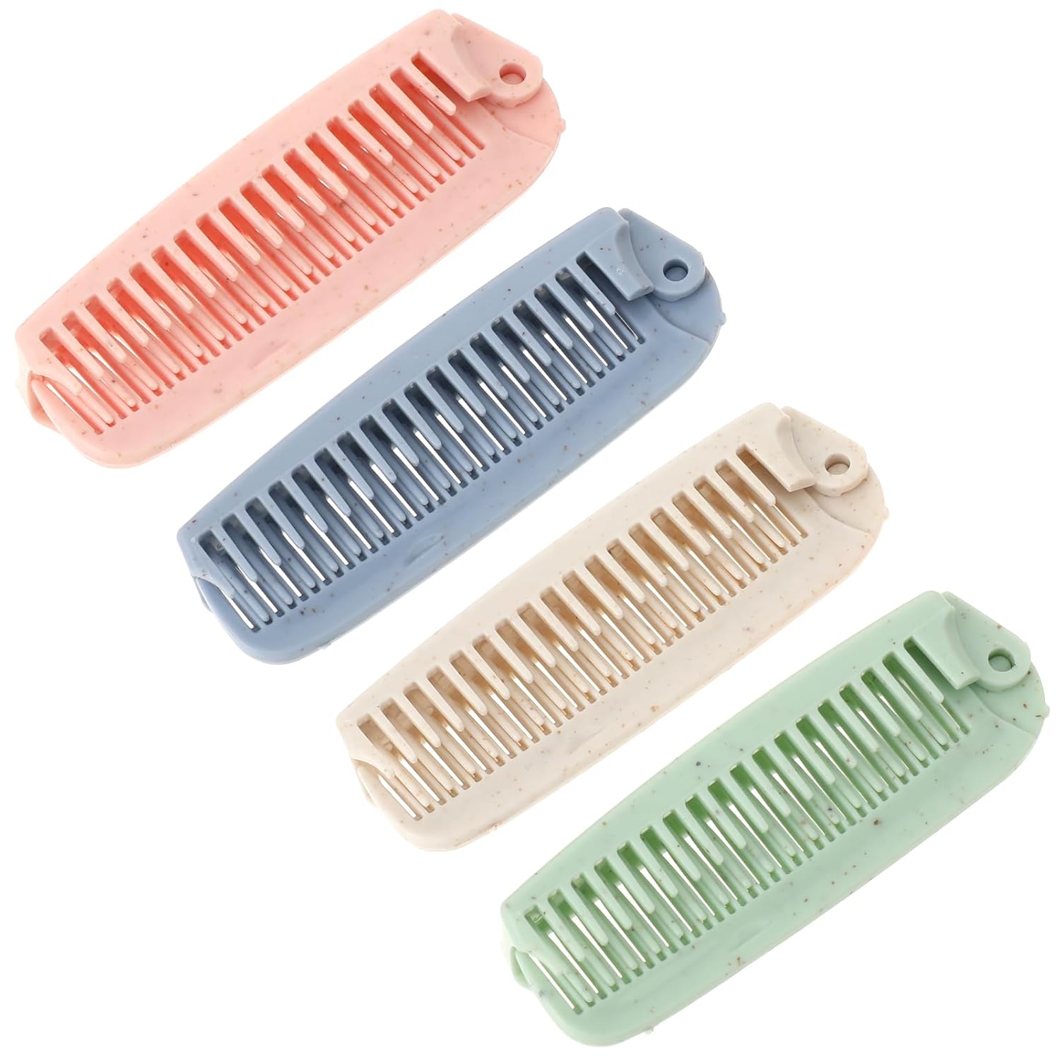 4pcs Wheat Straw Foldable Hair Comb