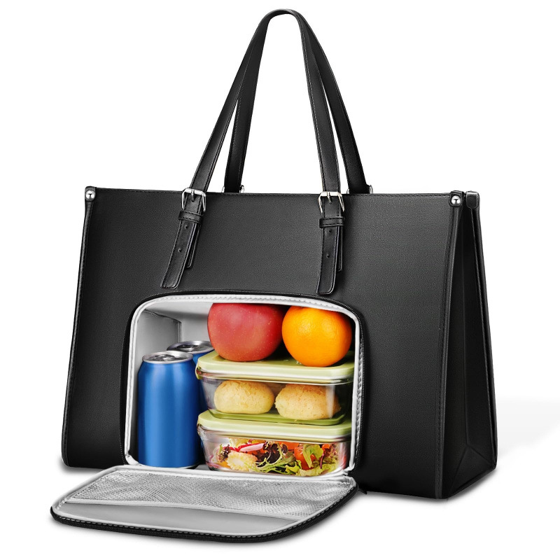 Computer Handbag With Insulated Lunch Compartment