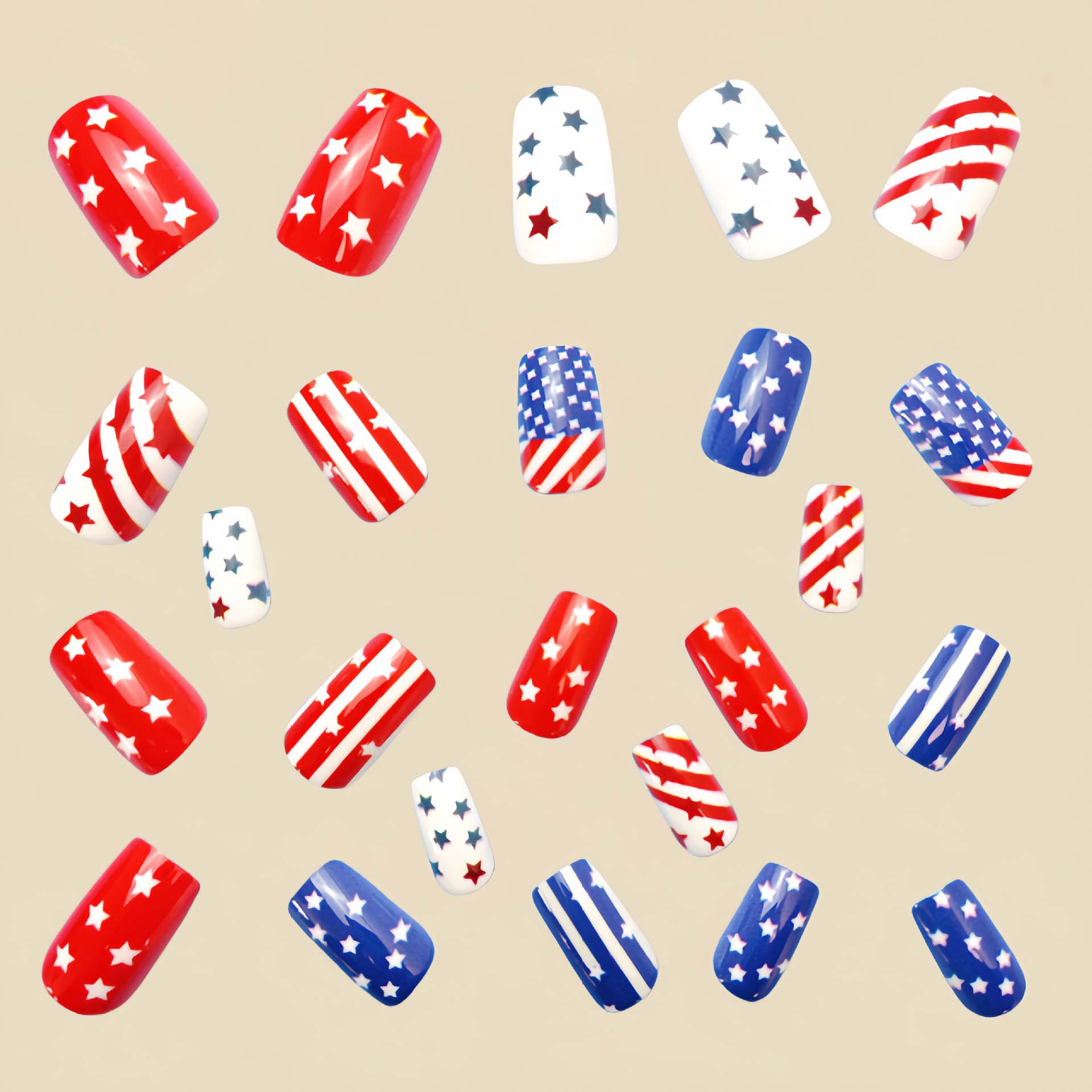 Medium Square Independence Day Nail Patch